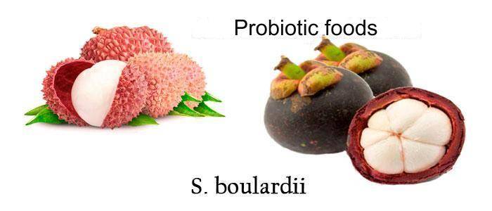 Probiotic foods with Saccharomyces boulardii